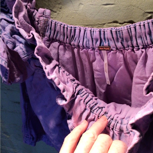 SaleRare Free People off shoulder acid wash denim top - Picture 5 of 5